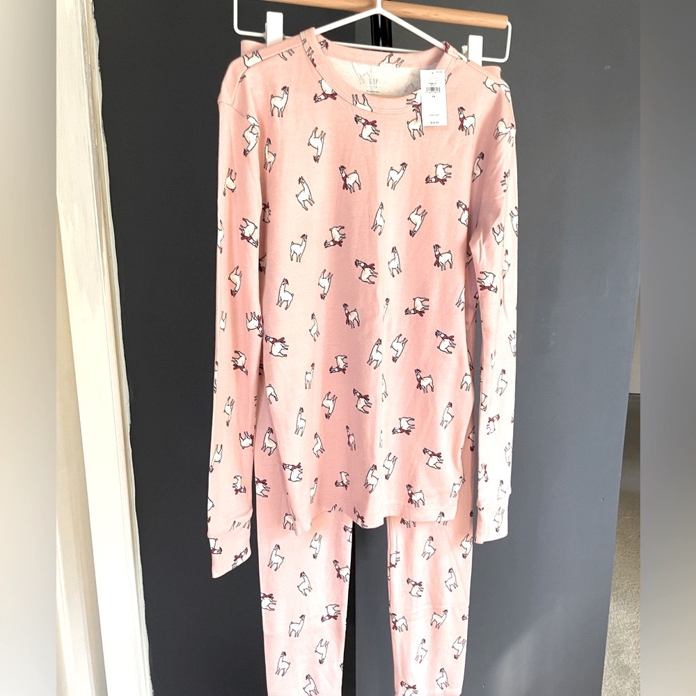 Gap Kid's Girls Llamas In Pajamas Organic Cotton 2pc PJs, Size 14, New With Tags